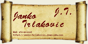 Janko Trlaković vizit kartica